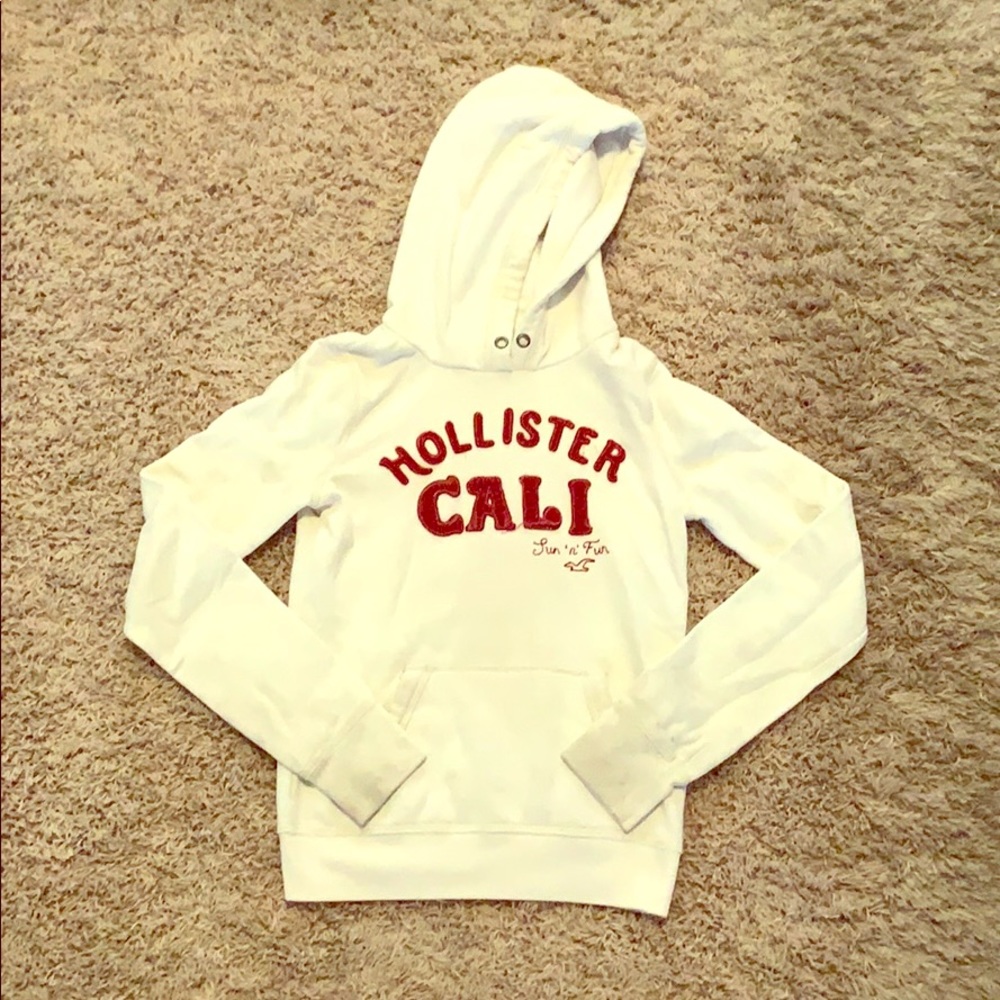 Hollister white hoodie